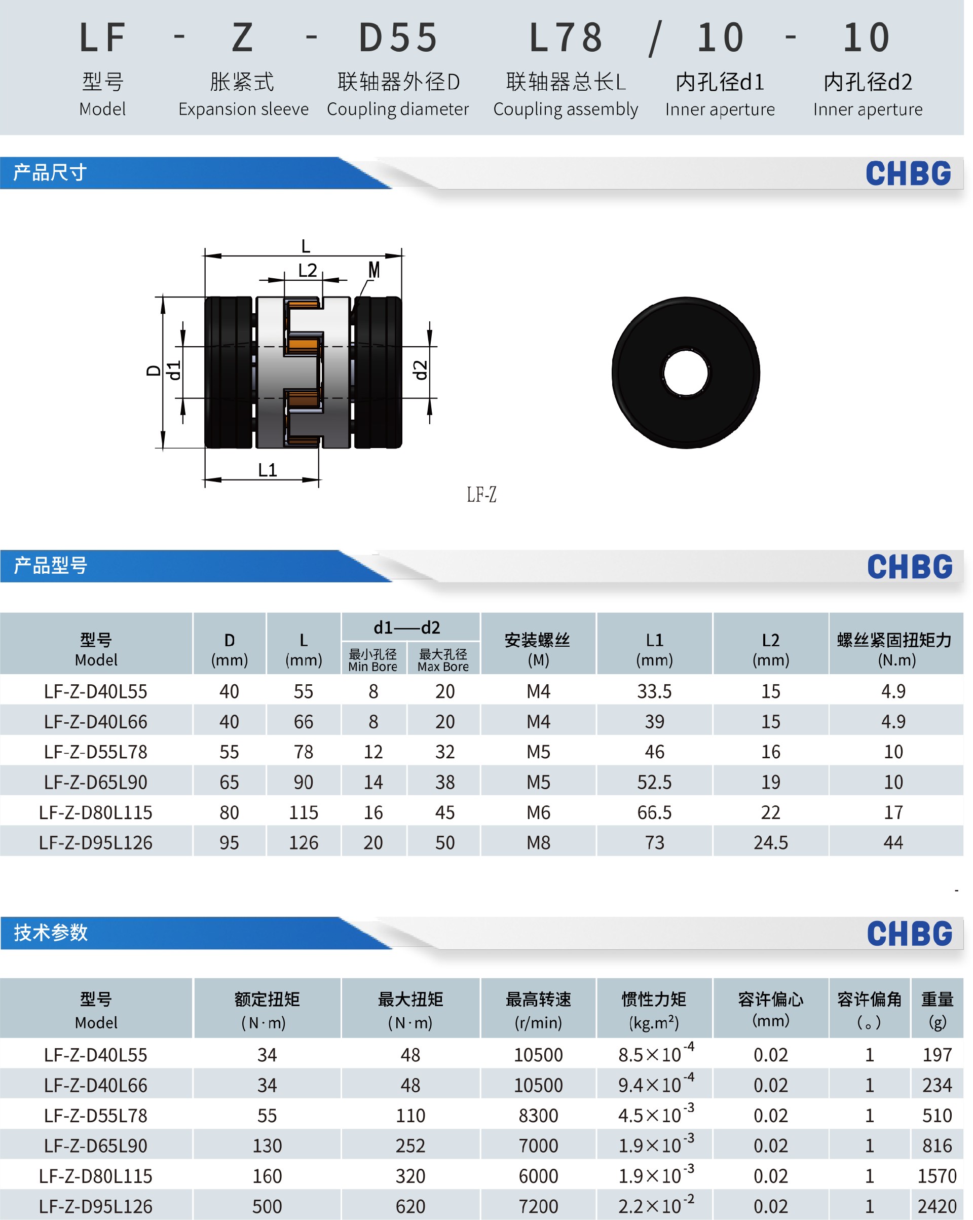 LFZ梅花胀紧套联轴器